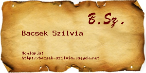 Bacsek Szilvia névjegykártya